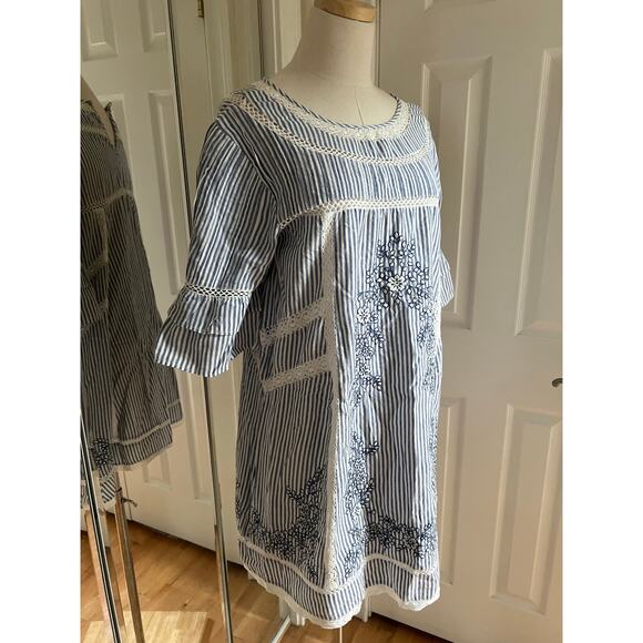 NWOT Free People Sunny Day Embroidered Striped Dress - Picture 4 of 16